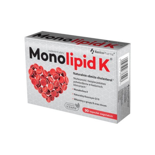Xenico Pharma XENICOPHARMA MONOLIPID K na cholesterol - Monakolina K 10 mg - 30 kapsułek roślinnych Vcaps XP248