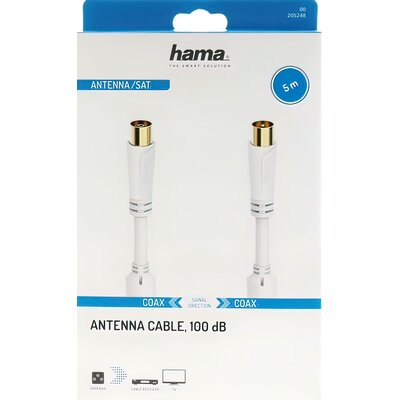 Hama Kabel antenowy 100dB wtyk antenowy gniazdo antenowe 5m pozłacany > PIĄTY PRODUKT 99%