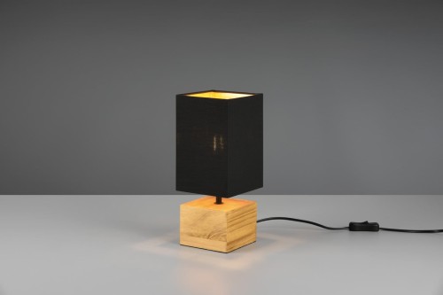 Woody lampa stołowa 1-punktowa czarna/drewno naturalne R50171080