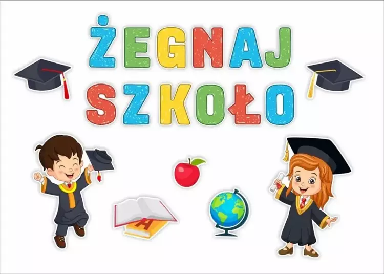 Dekoracje okienne szkoła - Żegnaj szkoło 19szt. - LearnHow