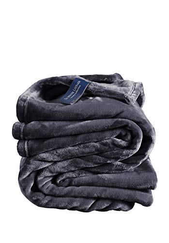 De Witte Lietaer plaid Cosy 200 x 150 cm poliester grafitowy niebieski twm_627526