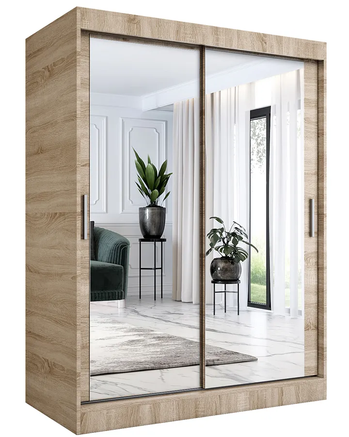Szafa przesuwna z lustrem dąb sonoma 150 cm Z9-L32