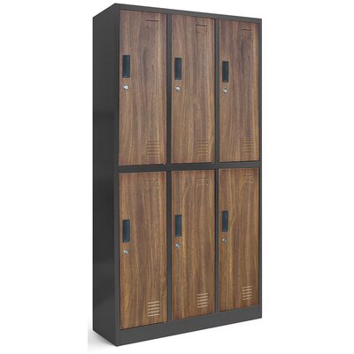JAN NOWAK Eco Design model IGOR 900x1850x450 szafa socjalna 6-drzwiowa Antracytowa/orzech