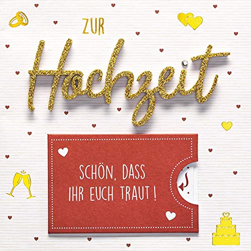 Kartka weselna Lettering Surprise - Schön, dass ihr werch traut! - 15 x 15 cm