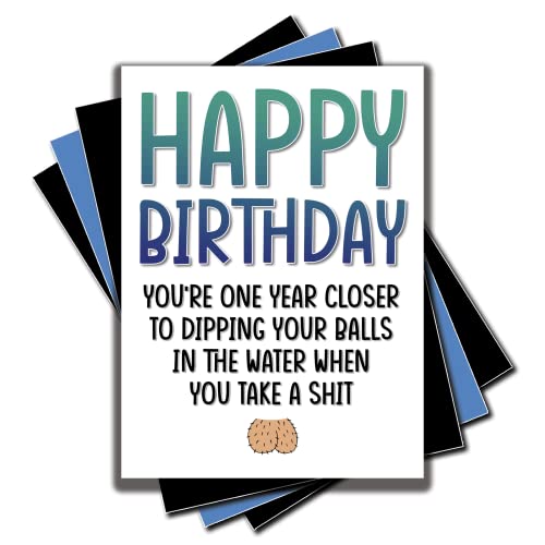 Jesting Jackass Śmieszna kartka urodzinowa dla najlepszego przyjaciela kolegi kartka urodzinowa niegrzeczna nowość karty zanurzające kulki w wodzie kiedy bierzesz się na gówna zabawa C602