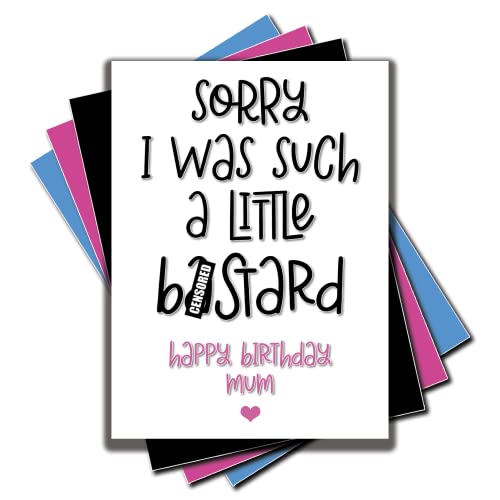 Jesting Jackass Zabawna kartka urodzinowa dla mamy przepraszamy I Was Such A Little Bastard nowość karty dla mamy od syna od córki bezczelna rodzina banter humor prezent C665