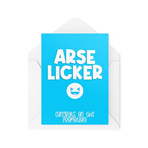 Śmieszne karty promocyjne | A*se Licker Congrats On The Promotion Card | Colleague CoWorker Work Office Bestie Joke Nowość | CBH965