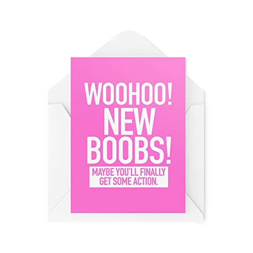 Śmieszne karty chirurgiczne | Woohoo New Boobs Finally Get some karta akcji | banter fałszywe zabieg kosmetyczny dla niej | CBH974