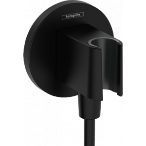 HANSGROHE 26888670 FixFit S przyłącze węża z uchwytem prysznicowym, czarny matowy
