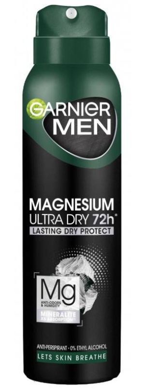 Garnier Men Dezodorant spray Magnesium Ultra Dry 72h - Lasting Dry Protect 150ml