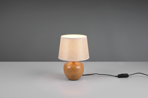 Luxor lampa stołowa 1-punktowa beżowa/imitacja ciemnego drewna R50621035