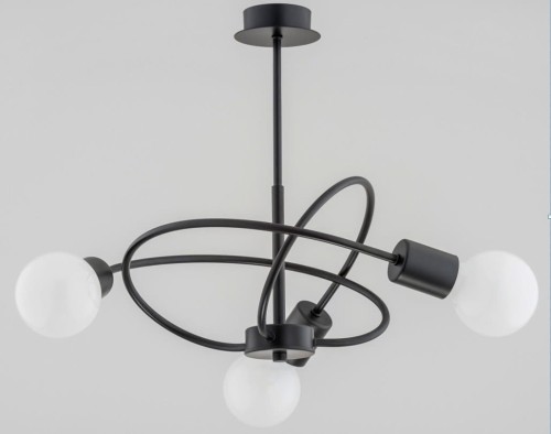 Pulverit lampa sufitowa 3-punktowa czarna 28243