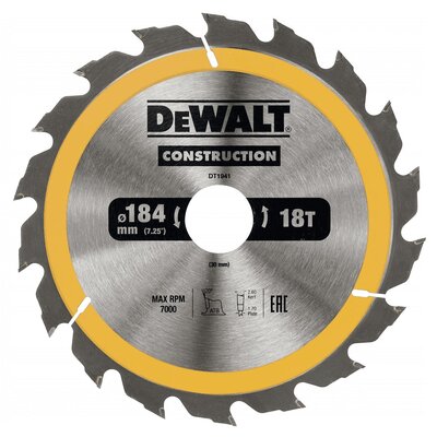 DeWalt Tarcza Do Drewna DT1941 184mm x30mm 18z