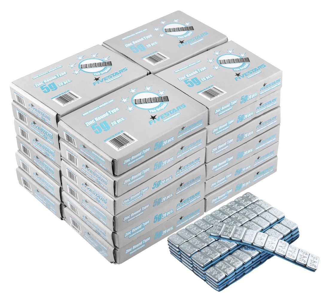 Ciężarki klejone Fivestars Round ocynk 5g 480szt