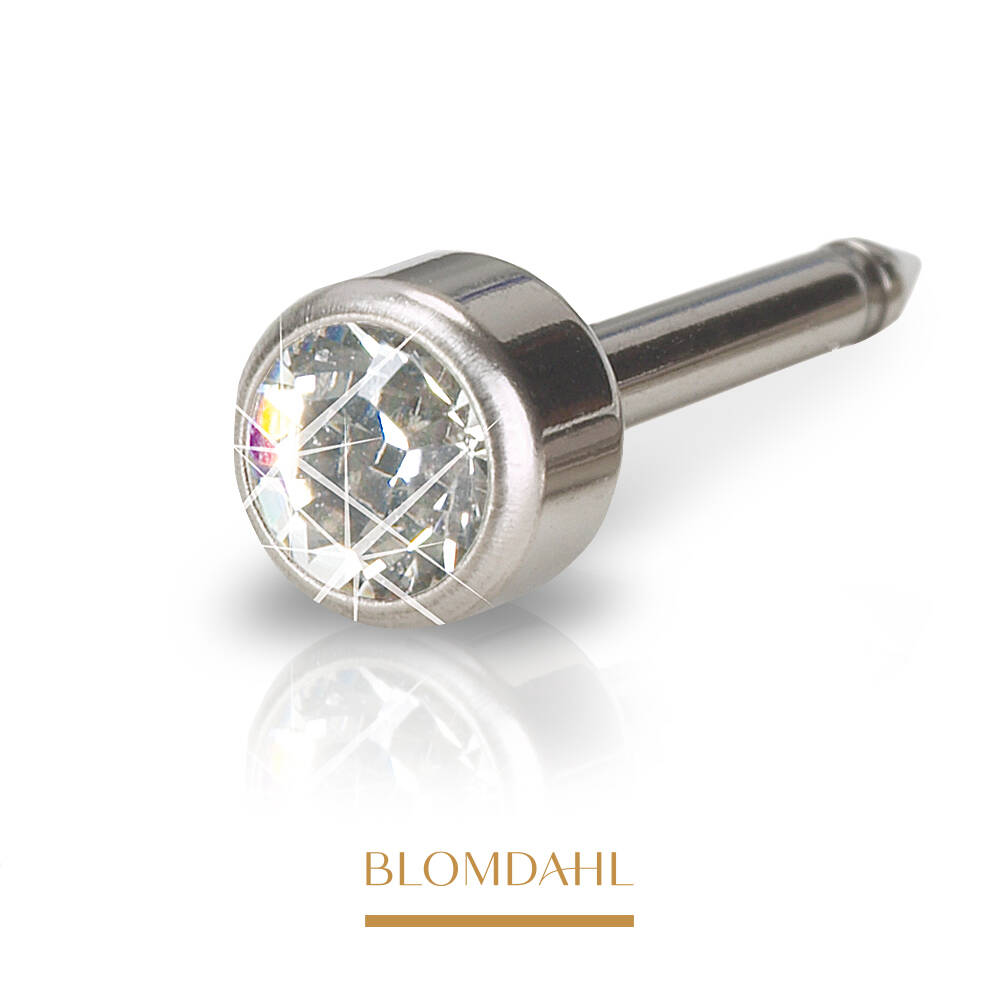 Blomdahl - Kolczyk Bezel Crystal 4mm 2szt