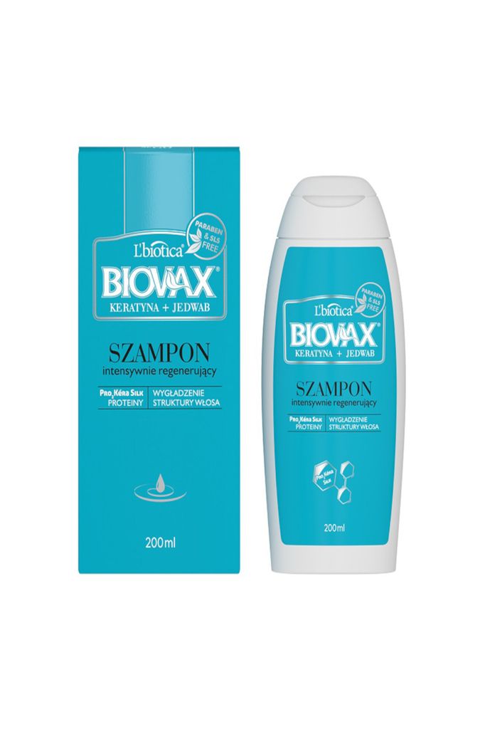 Lbiotica BIOVAX Szampon keratyna+jedwab 200 ml WŁOSY 7049222