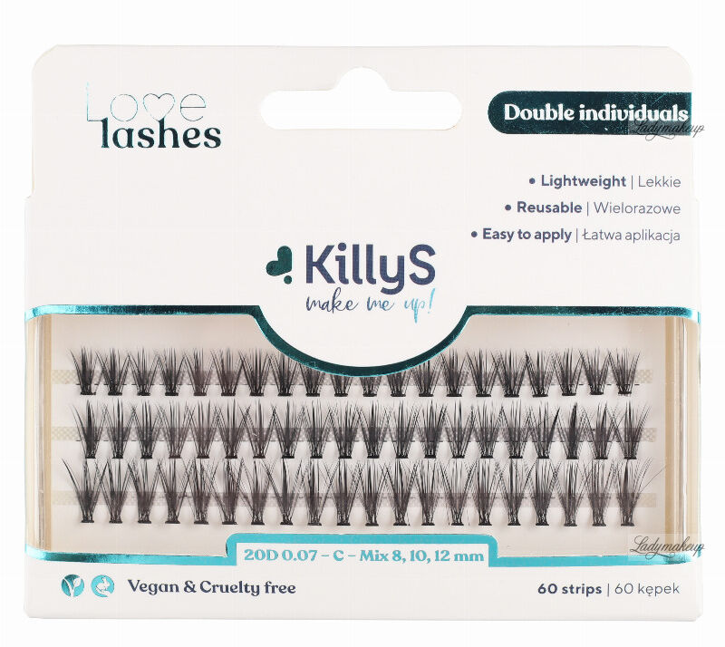 KillyS - Love Lashes - Double Individuals - Kępki sztucznych rzęs - MIX 8, 10, 12 mm