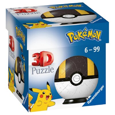 Ravensburger PUZZLE Puzzle 11266 3D Puzzle 11266-Puzzle-Ball Pokéballs-Hyperballs-[EN] Ultra Ball 54 części dla fanów Pokémon od 6 lat, biały 11266