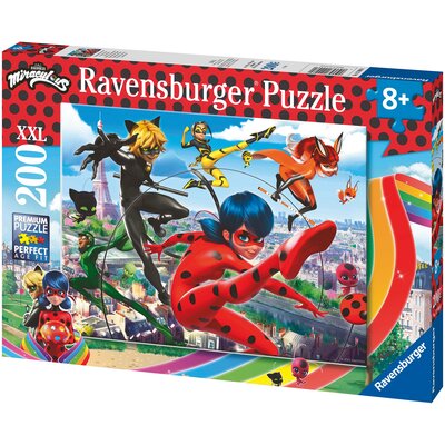 Ravensburger Puzzle 200 Miraculum. Biedronka i Czarny Kot XXL -