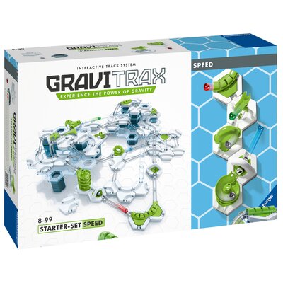 GraviTrax Ravensburger  Speed zestaw startowy z 185 częściami  tor kulowy dla dzieci, interaktywny tor świdry, zabawka konstrukcyjna dla chłopców i dziewczynek od 8 lat