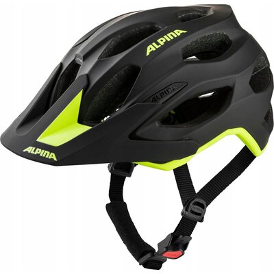 Alpina Unisex - Dorośli, CARAPAX 2.0 Kask rowerowy, black-neon yellow matt, 52-57 cm