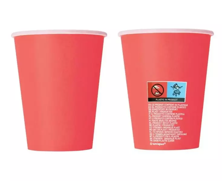 Kubeczki papierowe czerwone 270ml 8szt - Godan