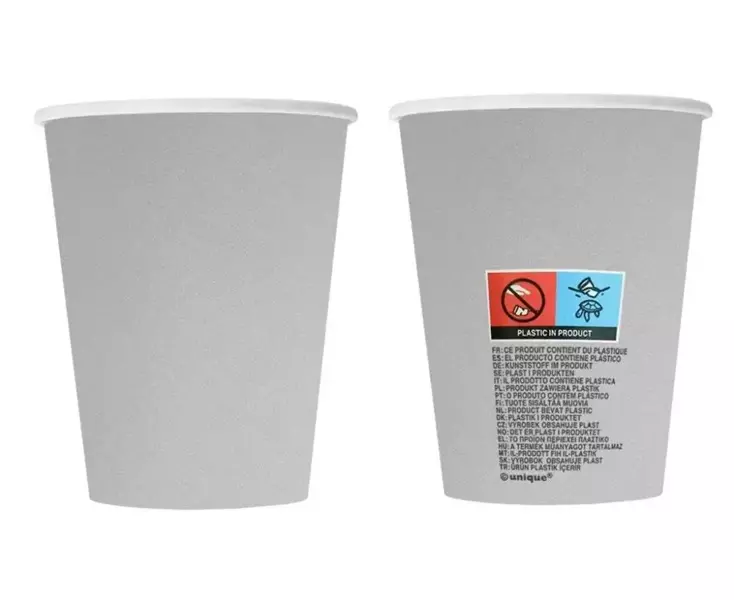 Kubeczki papierowe srebrne 270ml 8szt - Godan