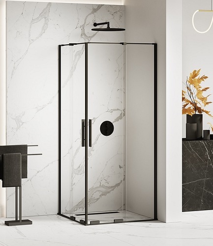 New Trendy EXK-4168 KABINA SMART BLACK PROSTOKĄTNA 100x100x200 CZYSTE 8mm ACTIVE SHIELD