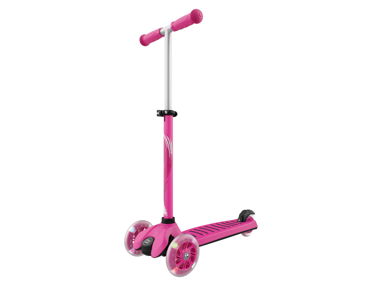 Playtive Hulajnoga trójkołowa z diodami LED (Różowy)