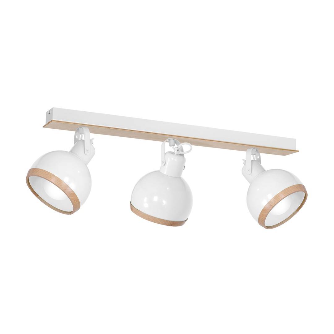 Milagro MLP8651 Oval White 3x60W Plafon biały/drewno