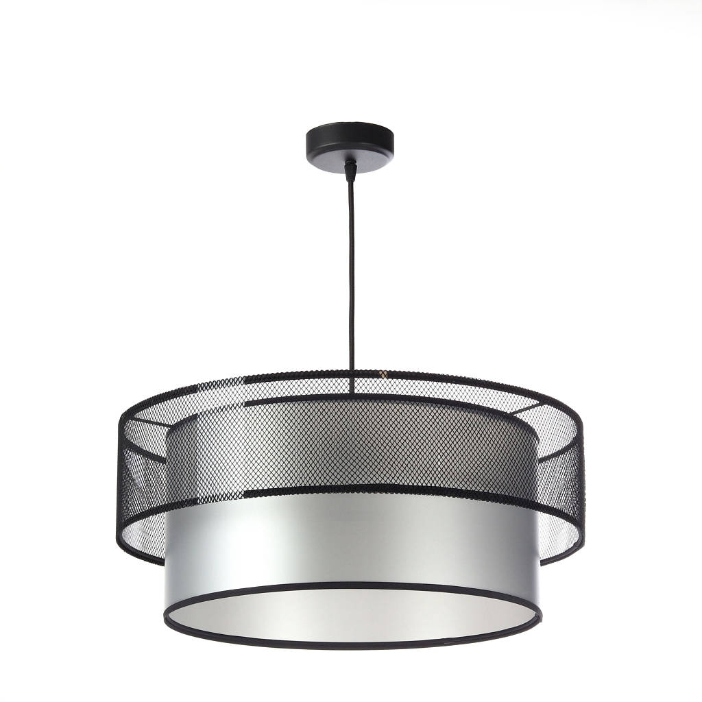 Lampa wisząca satyna pcv czarny srebrny Talisa 061-063-50CM BPS Koncept