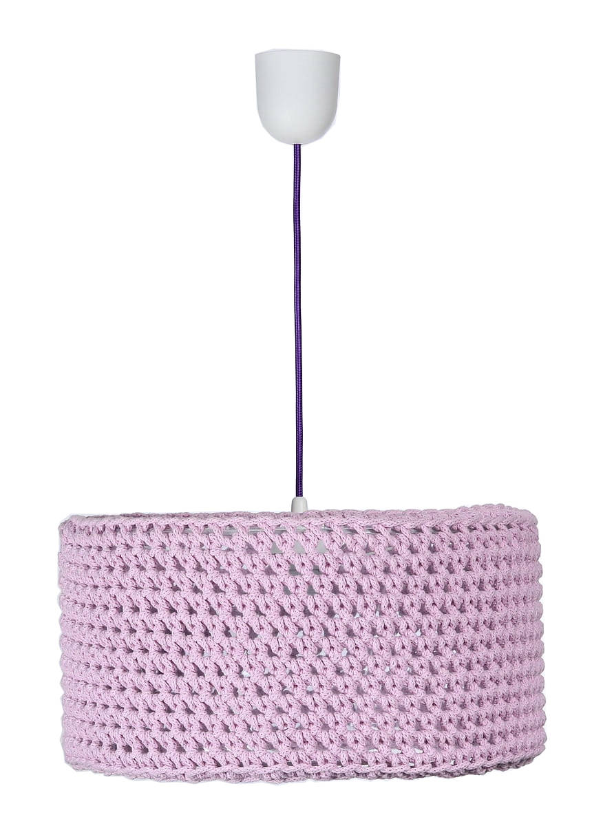 Lampa wisząca ręcznie szydełkowana fioletowy Ariadna BPS Koncept 0A0-007-40cm