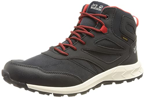 Jack Wolfskin Unisex dziecięce buty Woodland Texapore Mid K, Night Blue Red - 32/33 EU