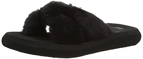 Rocket Dog Damskie kapcie Slade, - Czarne futro - 40 EU