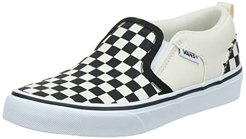 Vans Asher niski top dla chłopców, Biały Checkers Black Natural, 38 EU
