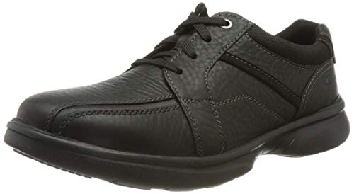 Clarks Męskie trampki Bradley Walk, Blk Tumbled Lea, 41 EU
