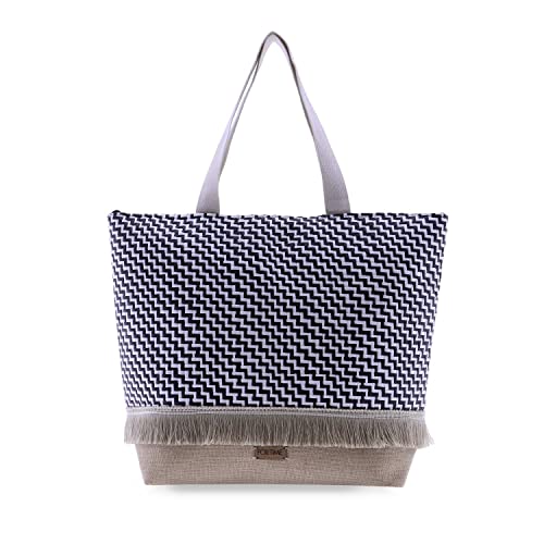 For Time, Damska torba plażowa Solana wielokolorowa, 39x17x42 cm