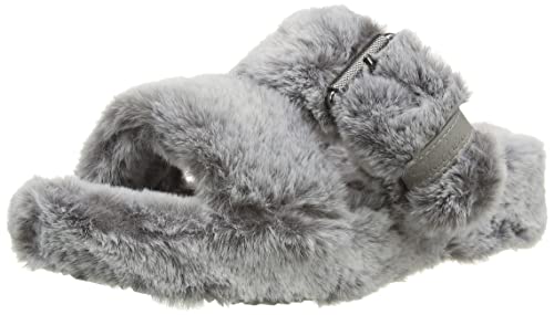 Skechers Damskie wygodne kapcie na koturnie, Szary - Szary - 37 EU
