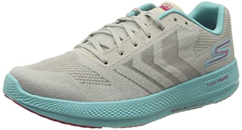 Skechers Damskie buty sportowe Go Run Razor 3+, Szare siatki topliwe Aqua Hot Pink Trim - 39 EU