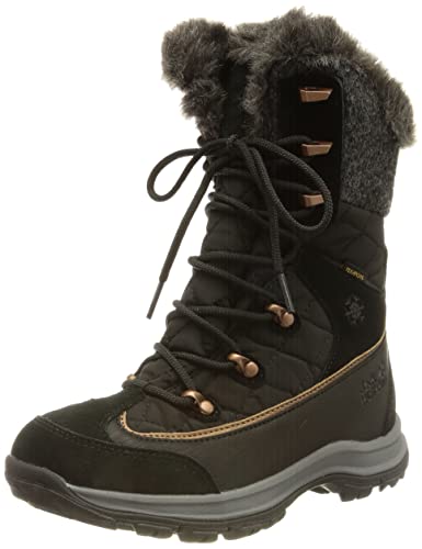 Jack Wolfskin Damskie śniegowce Aspen Texapore High W, Czarny Ciemnoszary, 37 EU