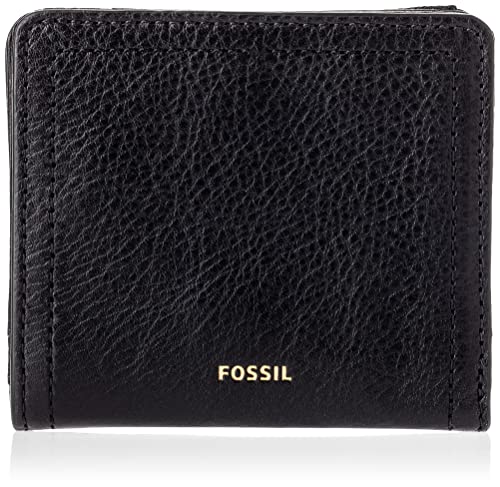Fossil damskie logan bifold, czarny, 10.16 cm x 2.54 cm x 8.89 cm