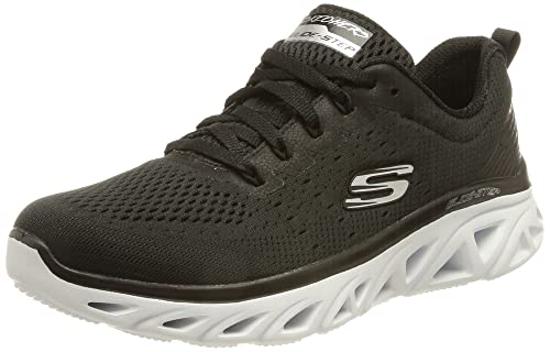 Skechers Damskie trampki Glide-Step Sport Fun Stride, Czarna siatka biała wykończenie, 36 EU