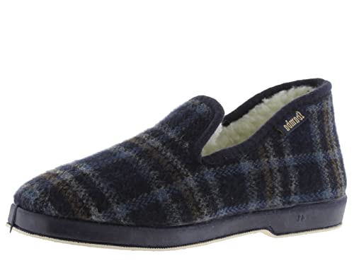 victoria Męskie espadryle 200301-MEN WAMBA wygodne tekstylne pantofle w kratkę H/GERADE, niebieski - MARINO - 35 EU