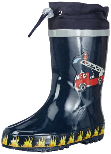 Playshoes Chłopcy straż pożarna z naturalnego kauczuku, z odblaskowymi kalosze, niebieski - Blau Original 900-28/29 EU