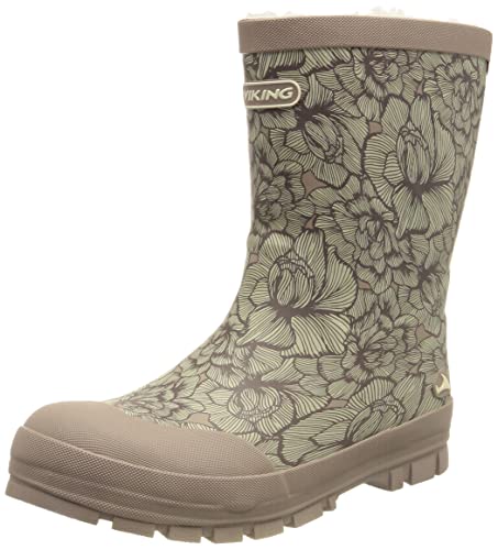 viking Unisex dziecięce kalosze Jolly Thermo Print, różowy - Dusty Pink Cream - 30 EU