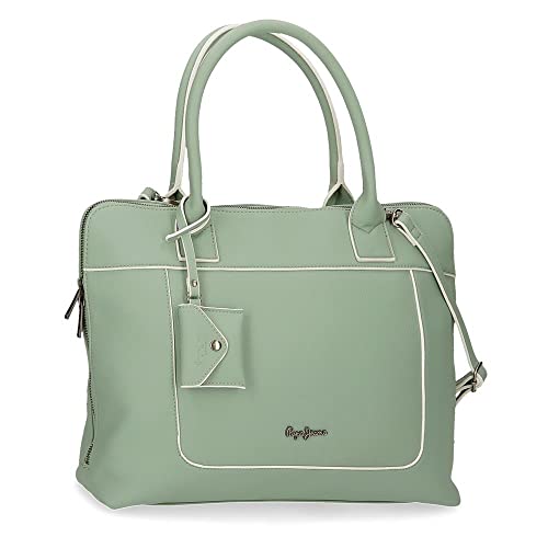 Pepe Jeans Jeny Bagaż - damska torba listonoszka, zielona, 38 x 28 x 9 cm, elastyczna torba na laptopa