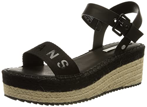 Pepe Jeans London Witney damskie sandały z logo espadryle Wedge, 999czarny - 44 EU