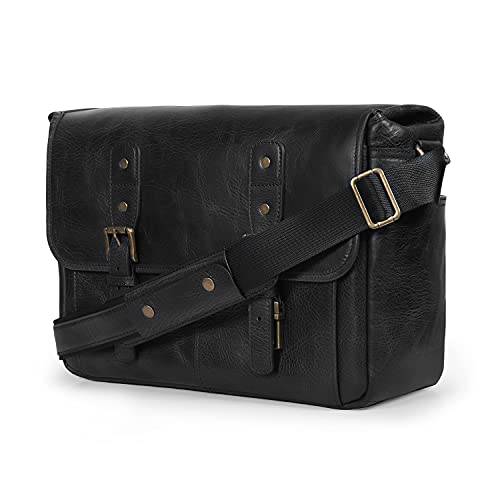 MegaGear Teczka teczka teczka torba na notebook tablet torba kurierska dla mężczyzn i kobiet z regulowanym paskiem na ramię, Czarny - Rozmiar Uniwersalny