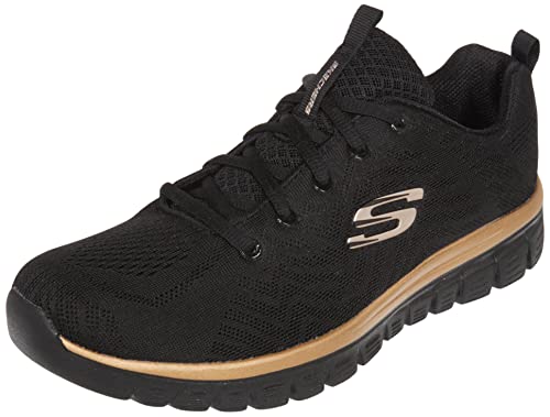 Skechers Damskie buty typu sneaker Low-Top 12615, Czarny Różowy Złoty - 35 EU