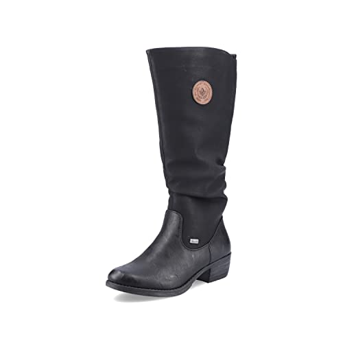 Rieker Damskie kozaki 93157, czarny - kasztan - 38 EU